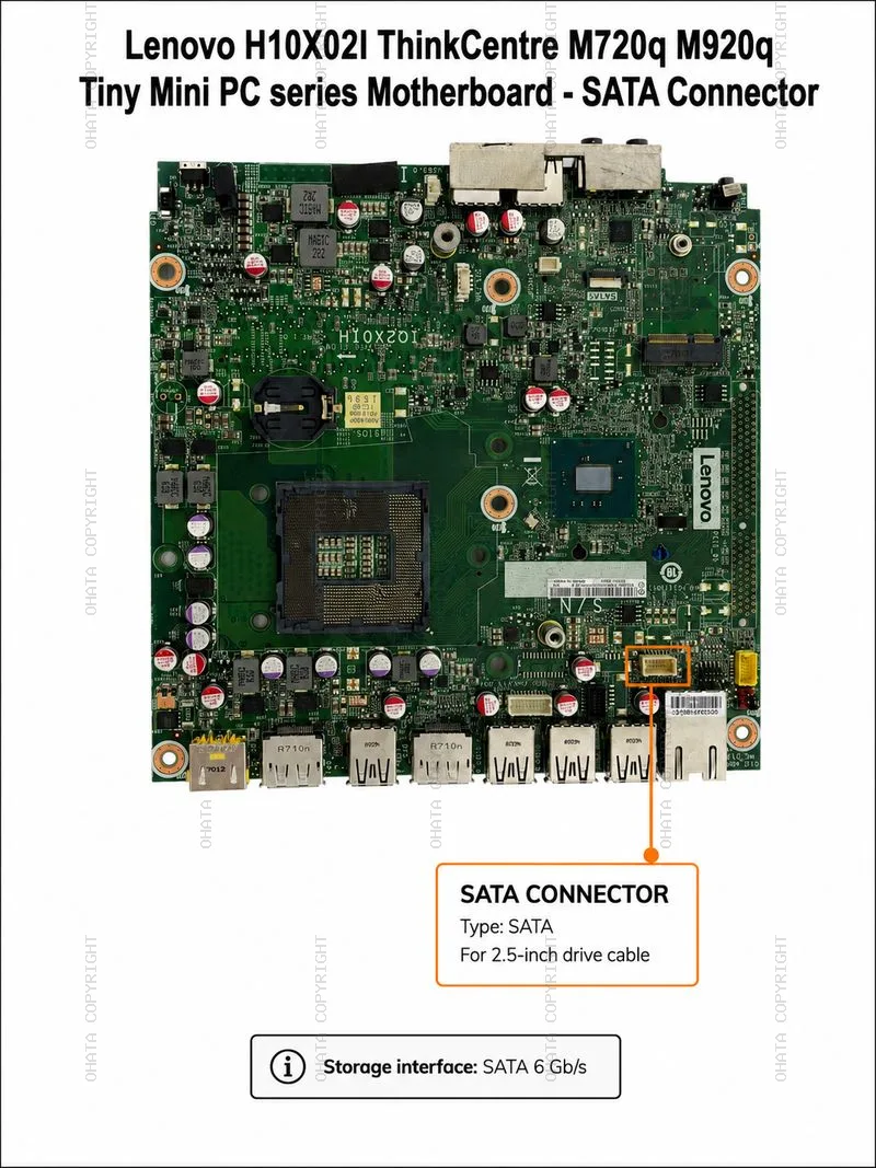 2019 Lenovo H10X02I ThinkCentre M720q M920q Tiny Mini PC Series Motherboard SATA CONNECTOR