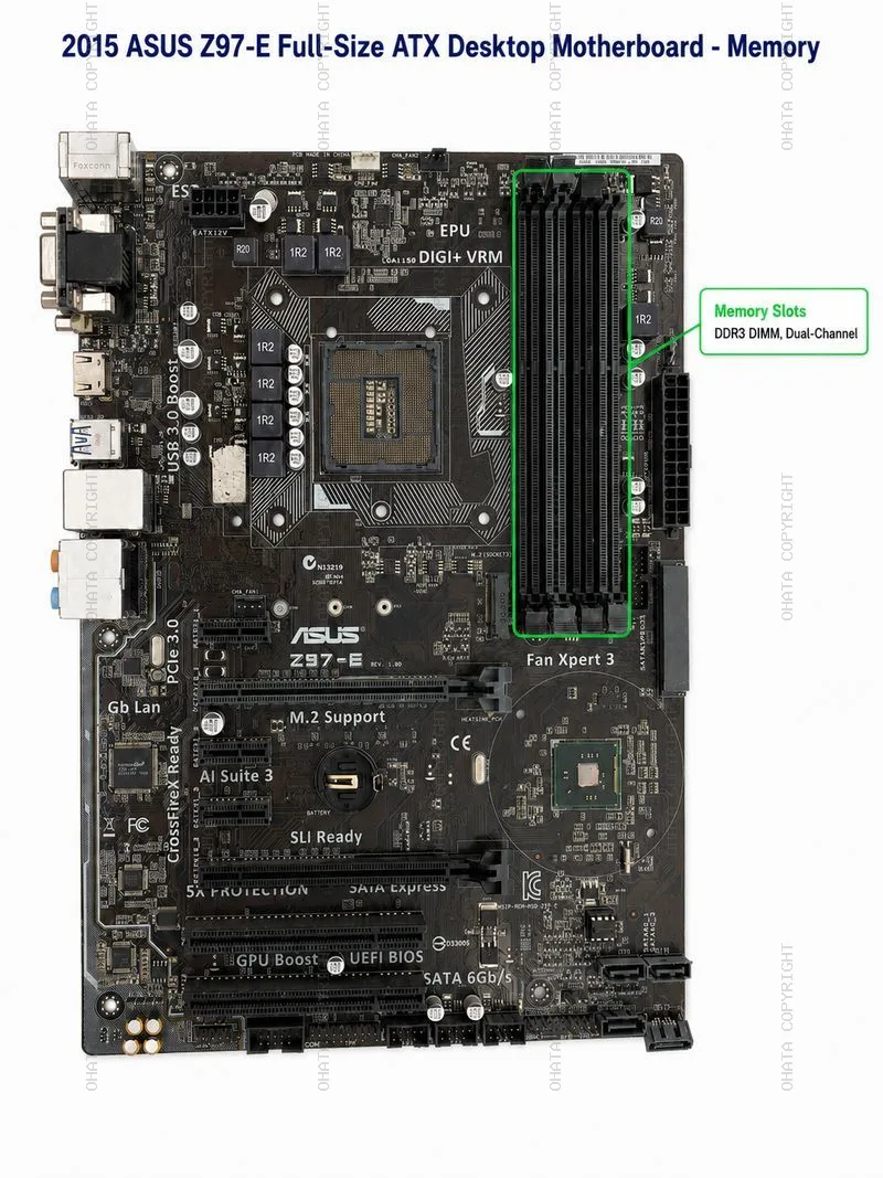 asus z97 e full size atx desktop motherboard DDR DIMM