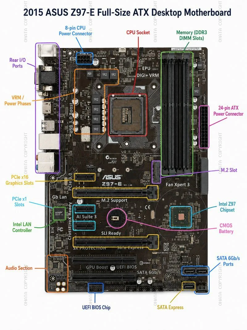 asus z97 e full size atx desktop motherboard Show All