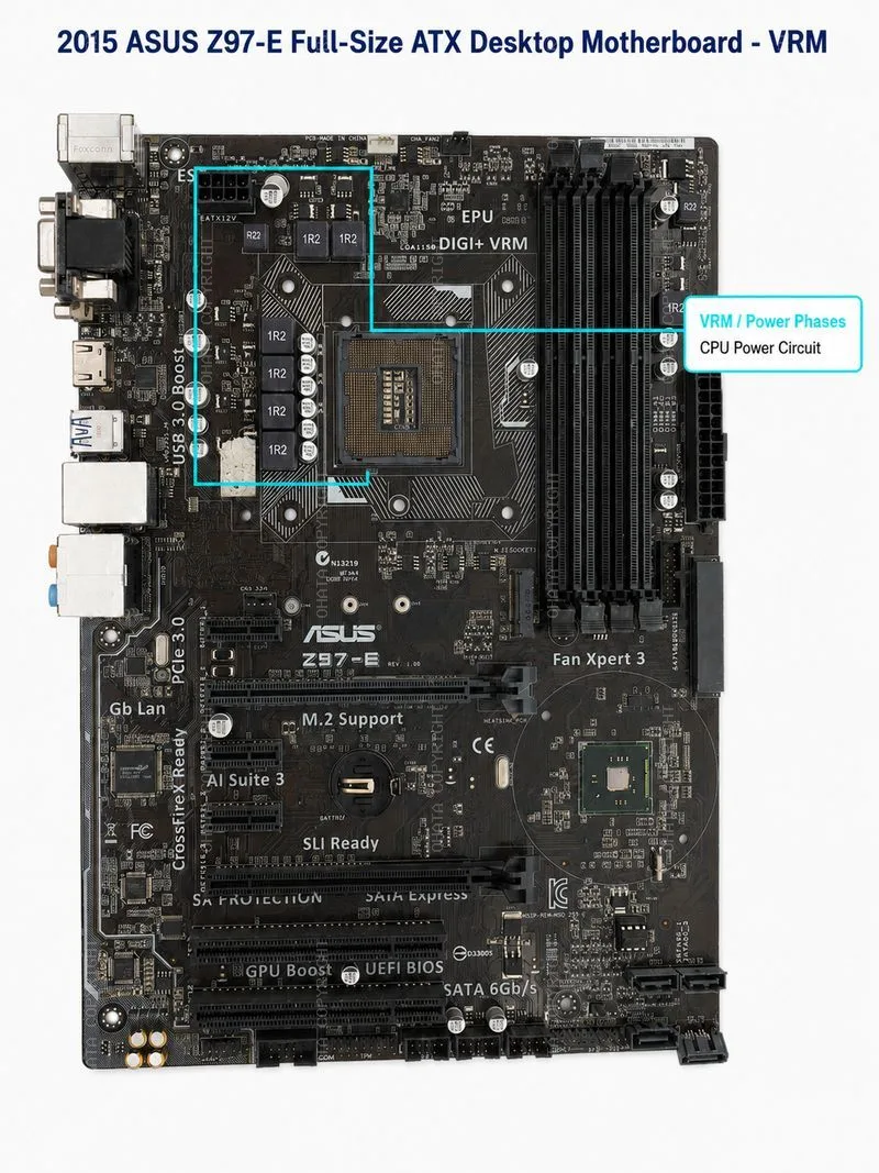 asus z97 e full size atx desktop motherboard VRM