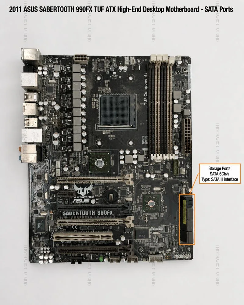 2011 asus sabertooth 990fx tuf atx high end desktop motherboard scrap identification SATA III