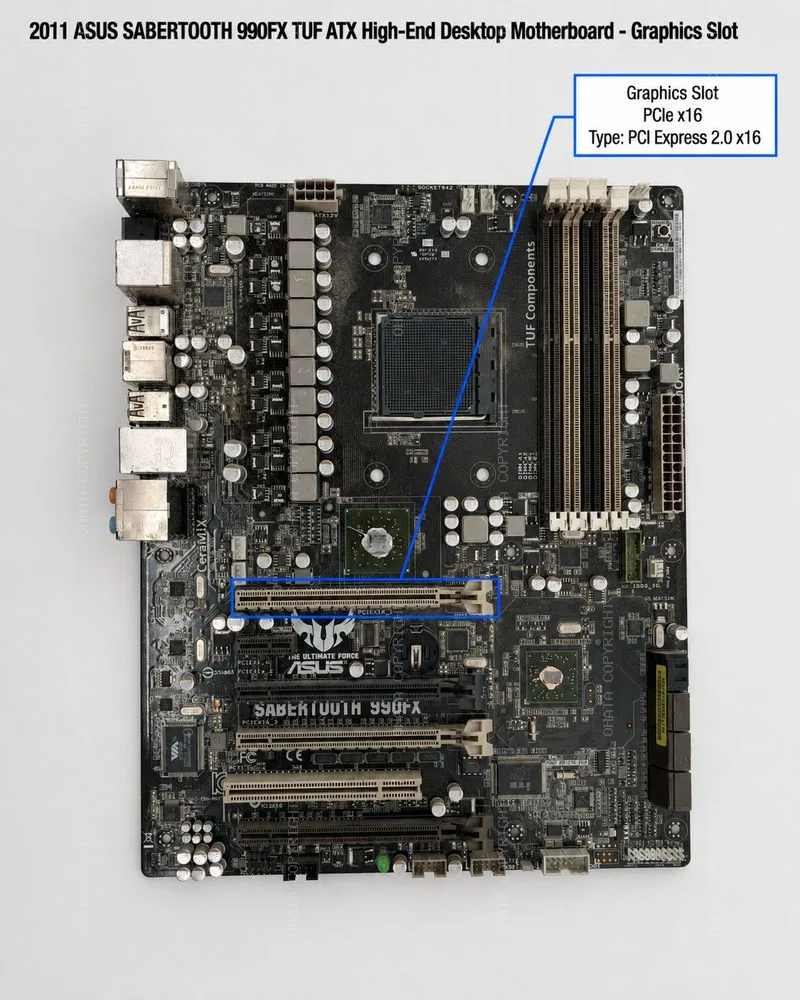 2011 asus sabertooth 990fx tuf atx high end desktop motherboard scrap identification PCIe x16