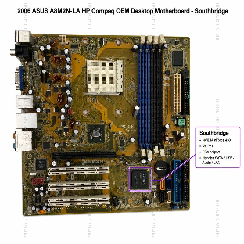 2006 asus a8m2n la hp compaq oem desktop motherboard scrap identification BGA Chiset