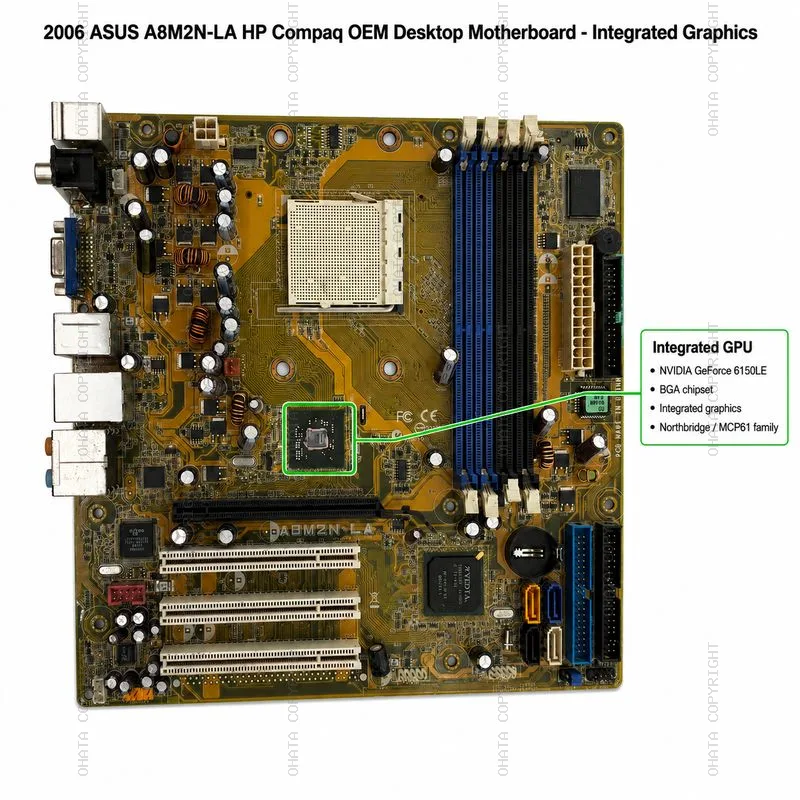 2006 asus a8m2n la hp compaq oem desktop motherboard scrap identification GPU NVIDIA GeForce