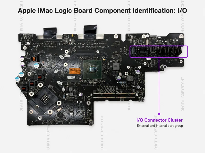 2010 Apple 21.527 Inch iMac NVIDIA Dedicated Graphics Logic Board IO Connector Cluster
